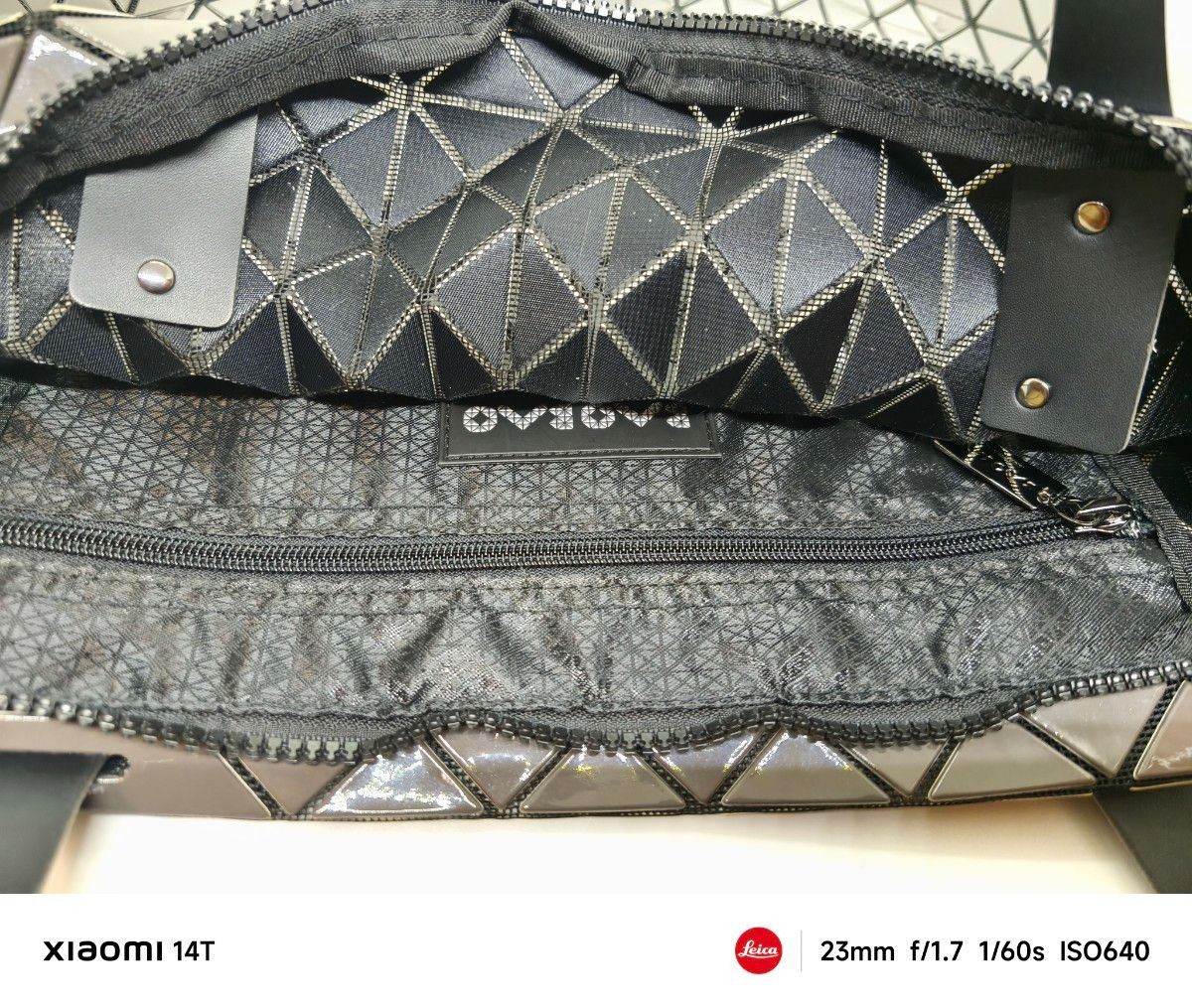 Bao Bao Triangular Pattern Tote Rare Large Used V… - image 6