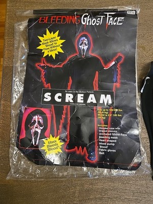 1997 Ghost Face Costume Scream Mask Fun World ''Issues'' See Pics & Descr Adult  