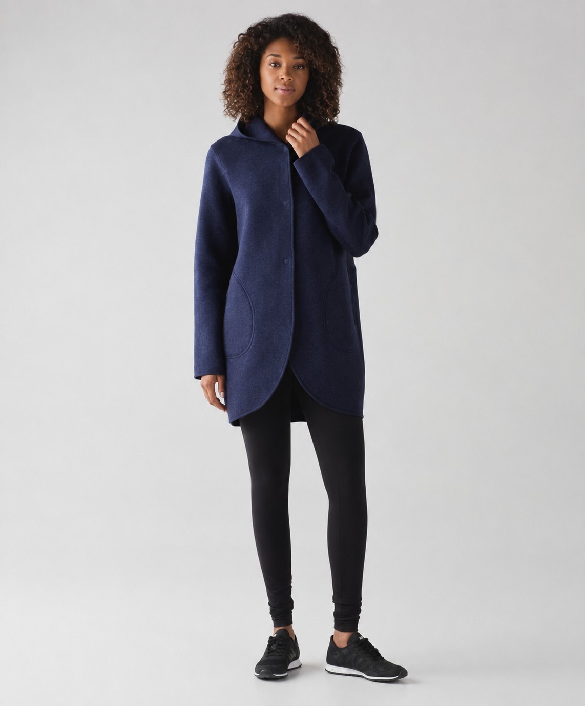 Lululemon City Bound Wrap Jacket Women's Medium Indigo Hooded Snap Front NWOT