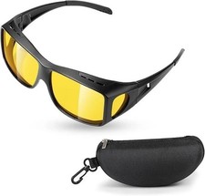 Night Driving Glasses Anti Glare Polarized Night Vision Fit Over for Men Women