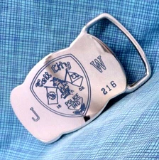 Tell City Indiana Police Belt Buckle JW 216 Vtg 80s Solid Brass Taiwan   .QRT442