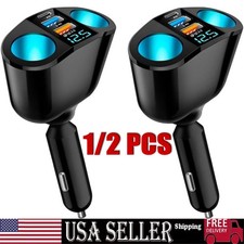 Outlet 12V Dual USB Car Cigarette Lighter Socket Splitter Power Adapter Charger