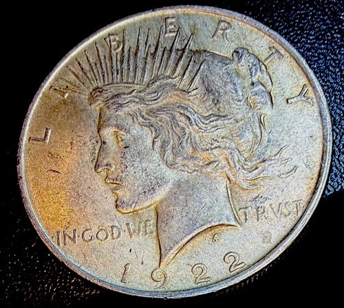 1922 Silver Peace Dollar Philadelphia Mint AU, Priced  Under Melt