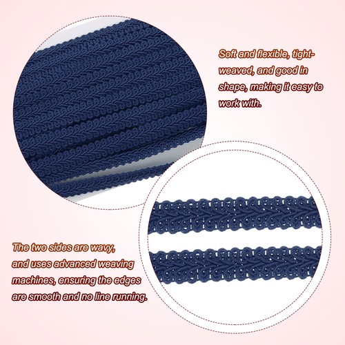 1/2 Zoll x 13 Yards Gimp Zopf Borte Polyester Webstoff Band Marineblau - Bild 4 von 6