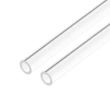 2 x Clear Rigid Acrylic Pipe 8mm ID x 10mm OD x 0.5m 1mm Wall Round Tube