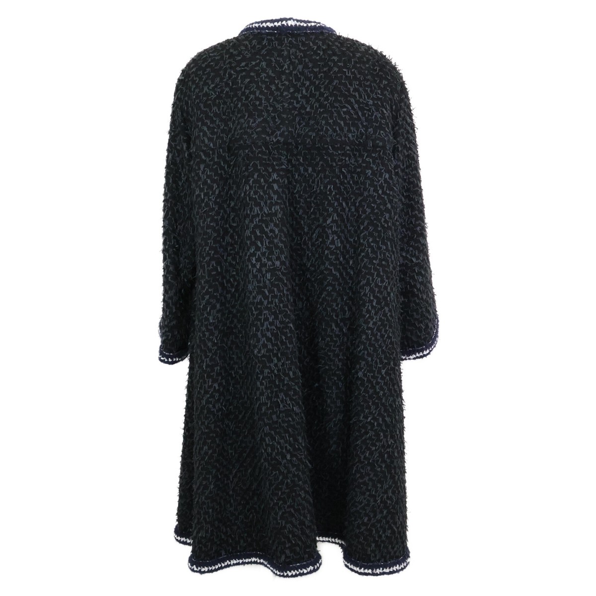 Chanel 22Aw P73170V64561 Bijoux Button Tweed Long Coat 36 Black  
