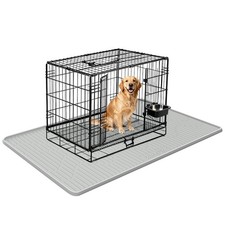 Silicone Dog Crate Mat 40x22 Inch Crate Liner Washable Waterproof Leakproof