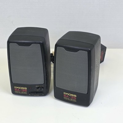 RARE - (2) KOSS SA 35M PORTABLE ACTIVE AMPLIFIED SPEAKERS W/ BASS + TREBLE BOOST