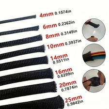 Braided Split Sleeving Wire Loom Tubing Cable insulated Sleeve Cord Protector