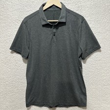 Lululemon Evolution Polo Shirt Men s Large Grey Short Sleeve Performance