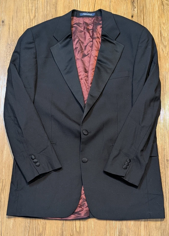 Esmoquin Ralph Lauren para hombre 100 % lana 42T negro B20 Foto 2 de 4