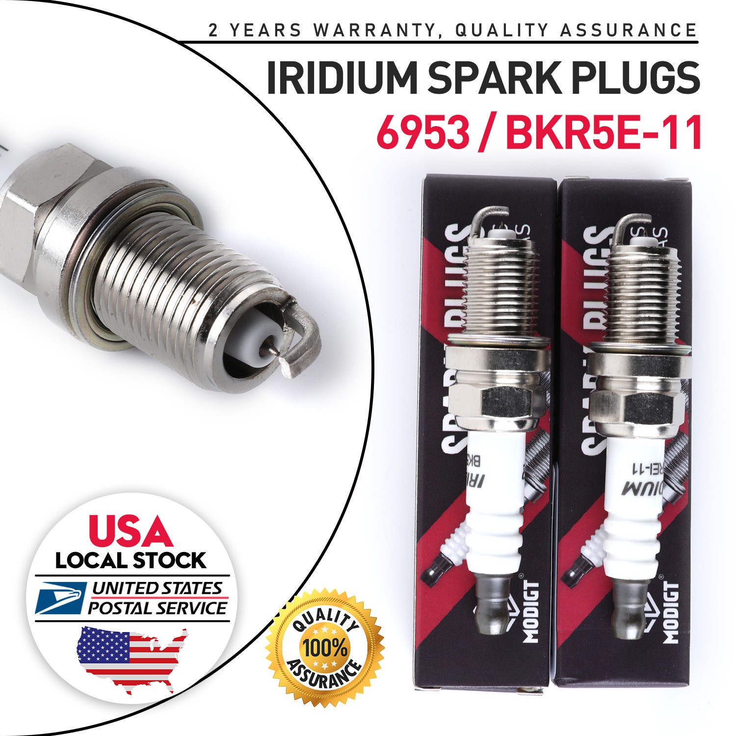 For NGK Iridium Spark Plugs 2pcs BKR5E-11 #6953 Chevy/Pontiac/Toyota/Acura/Ford
