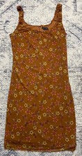 American Eagle Outfitters Floral Print Sleeveless Dress Small Brown Floral Lined