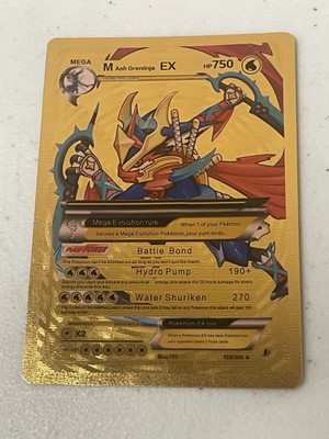 Mega Ash-Greninja EX Gold Foil Fan Art Rare Display Card NM | eBay