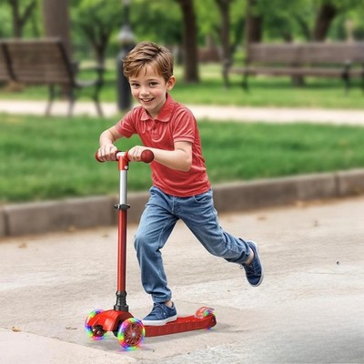   3-Wheel Kids Scooter with Multi-Color Wheel Lights  