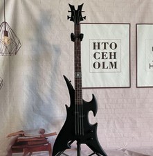 Bat-Shaped Electric Bass Heavy Metal Style Unique Stage Bass