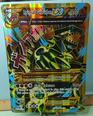 JUMBO CARD Pokemon Primal Groudon EX RARE 97/98 XY - Ancient