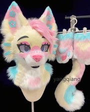 Fursuit Long Fur Husky Fox Mascot Head Party Halloween Fur Cosplay-Promotion