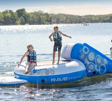 Rave Sports O-Zone Plus Inflatable Water Bouncer Package With Slide & Platform