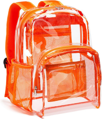 Clear Backpack Heavy Duty PVC Transparent Backpack with Reinforced Strap Stitche