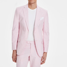 Tommy Hilfiger Men's Modern-Fit Th Flex Stretch Chambray Suit Jacket MSRP 360