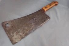 VINTAGE SIGNED NICHOLS BROS GREENFIELD MASS MEAT CLEAVER NUMBER 9 BLADE