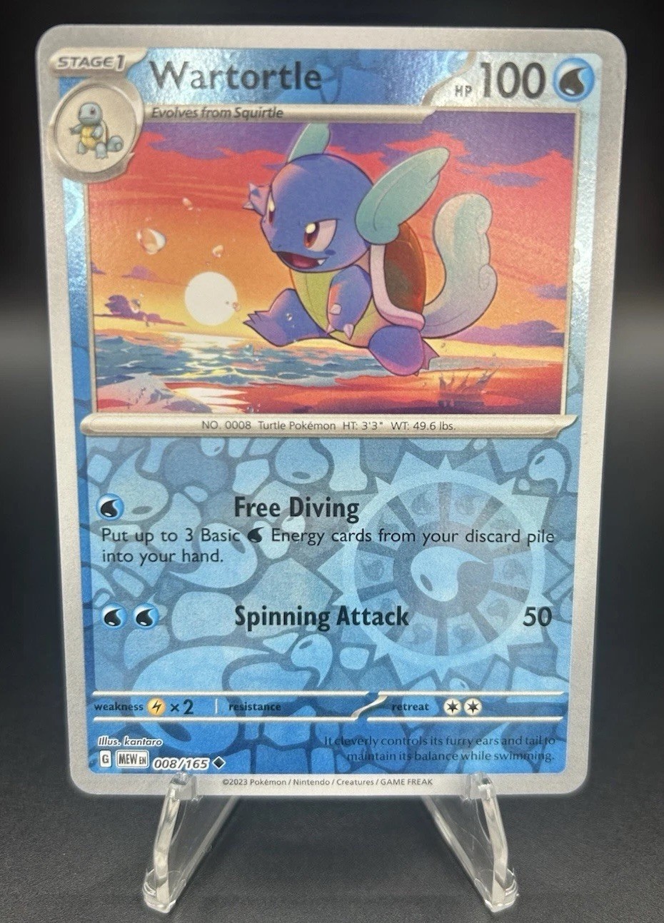 • Wartortle • 008/165 Scarlet & Violet 151 Reverse Holo Pokemon TCG NM