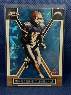 RECHE CALDWELL 2002 Pacific Exclusive RC Rookie Blue /299 #148 GATORS CHARGERS
