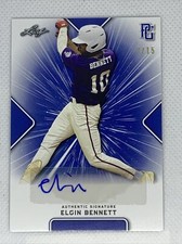 2021 LEAF PERFECT GAME AUTO ELGIN BENNETT BLUE PAPER 7/15