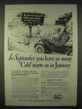 1935 Super-Shell Gasoline Ad - September Cold Starts