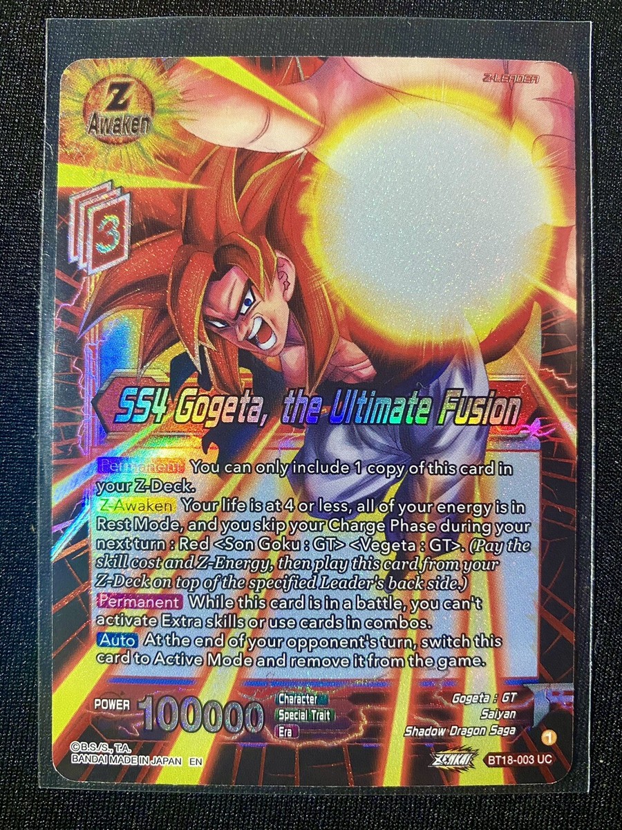 SS4 Gogeta, the Ultimate Fusion - Dawn of the Z-Legends - Dragon Ball Super  CCG