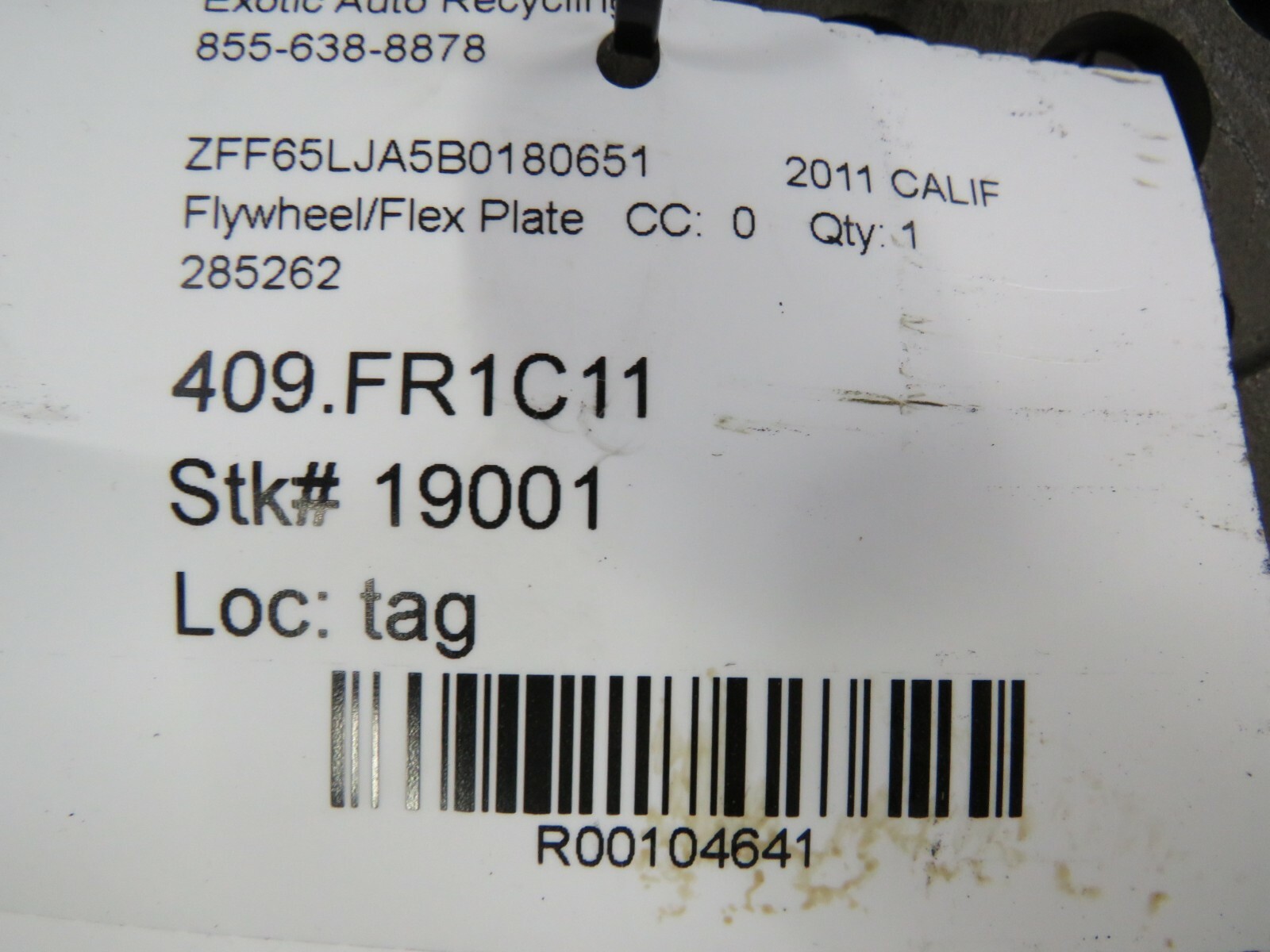 Ferrari California, Fly Wheel, Used, P/N 285262