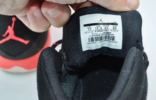 2013 Nike Air Jordan Prime Flight Kinder Größe 1Y US 13,5 UK 616862-023 rot schwarz - Bild 7 von 8