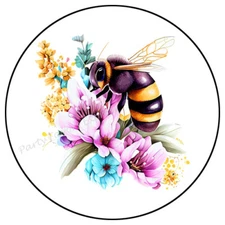 BEE AND FLOWERS ENVELOPE SEALS LABELS PARTY FAVORS STICKERS