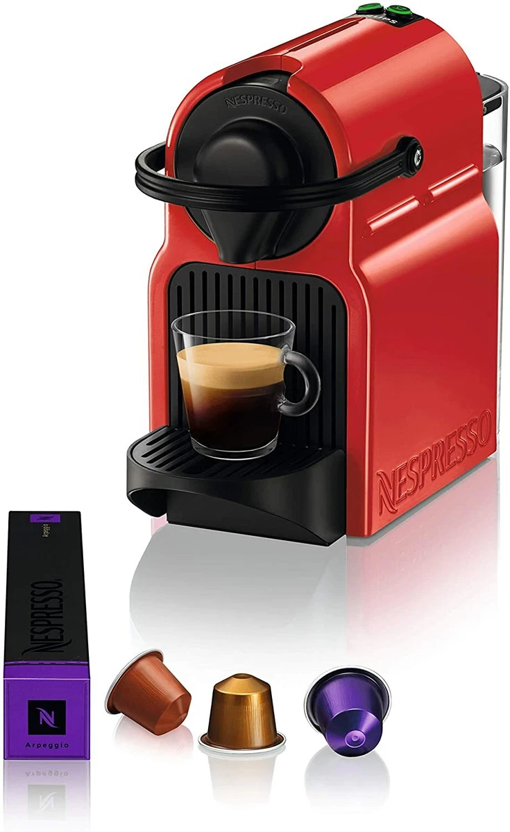 Nespresso Inissia Coffee Machine, Red, Nespresso warranty, over