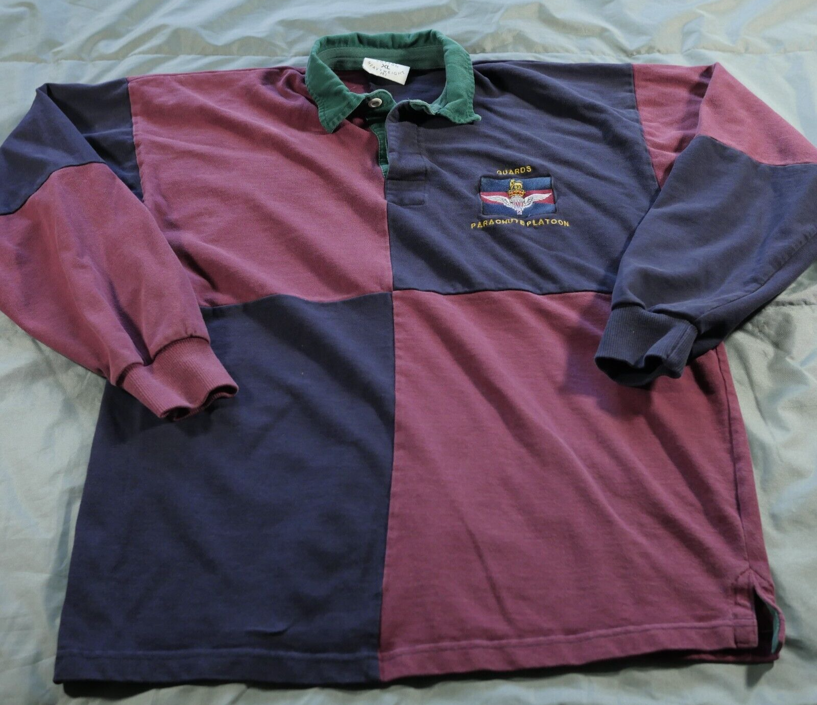 Guardie Prachute Rugby Camicia Uomo Extra Large Blu Marrone Patchwork Prima Fila