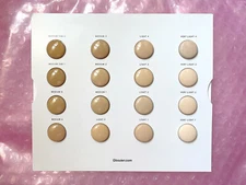 😊 Glossier Stretch - 16 Shades - Light Medium - Sample Card - Fluid Foundation