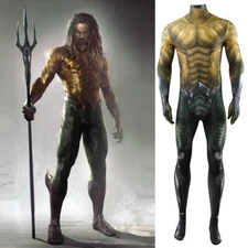 Aquaman Cosplay Jumpsuit Arthur Curry Cos Bodysuit Costume Adult Kids Halloween