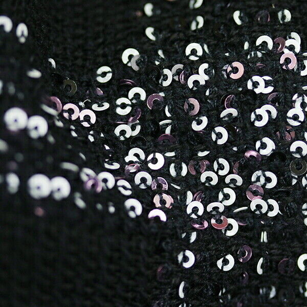 Chanel P57685 Black Dress Short Sleeve Size 38 Sequins Chanel P57685 Black Dress Short Sleeve Size 38 Sequins