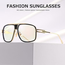 Sunglasses Men Women Unisex Goggle Alloy Big Frame Metal Punk Style Shield