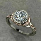 Vintage Art Deco Antique 3.20 Ct White Diamond Wedding Ring 14K 2-Tone Gold FN