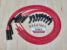 Ton's Spark Plug Wires Bk CERAMIC UNIVERSAL LENGTH 180° boot LS 4.8 5.3 6.0L Red