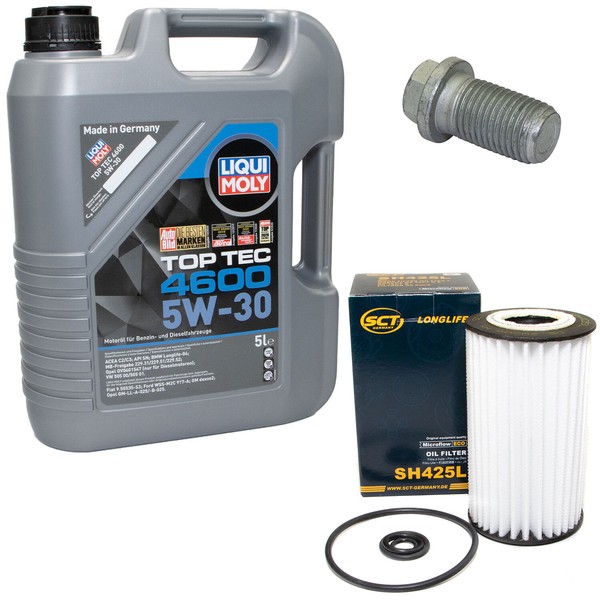 MotoröL Set 5W-30 5 Liter + ÖLfilter SH 425 L + Schraube FüR Chrysler Mercedes-image