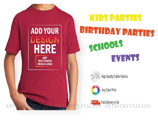 Camiseta Personalizada Niños Diseño Personalizado Impresa Niños Niñas Regalo Camiseta Edad 2-13 Top