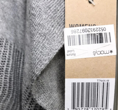 DKNY Jeans Small Gray 3/4 Sleeve Open Asymmetrical Shrug Women's