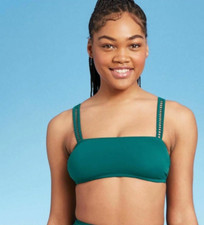 Women's Large 12-14 Bralette Bikini Swim Top Shade Shore NWT Deep Teal