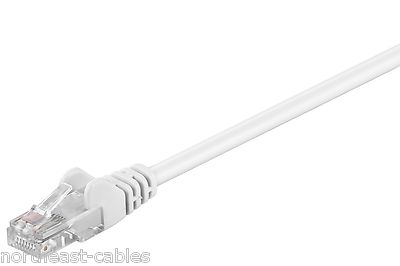 10m CAT5E RJ45 Ethernet PATCH LAN Kabel Leitung Neu Weiß 30 Fuß 