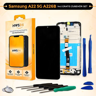 Display für Samsung Galaxy A22 5G A226B Touch Screen Bildschirm Glas mit Rahmen