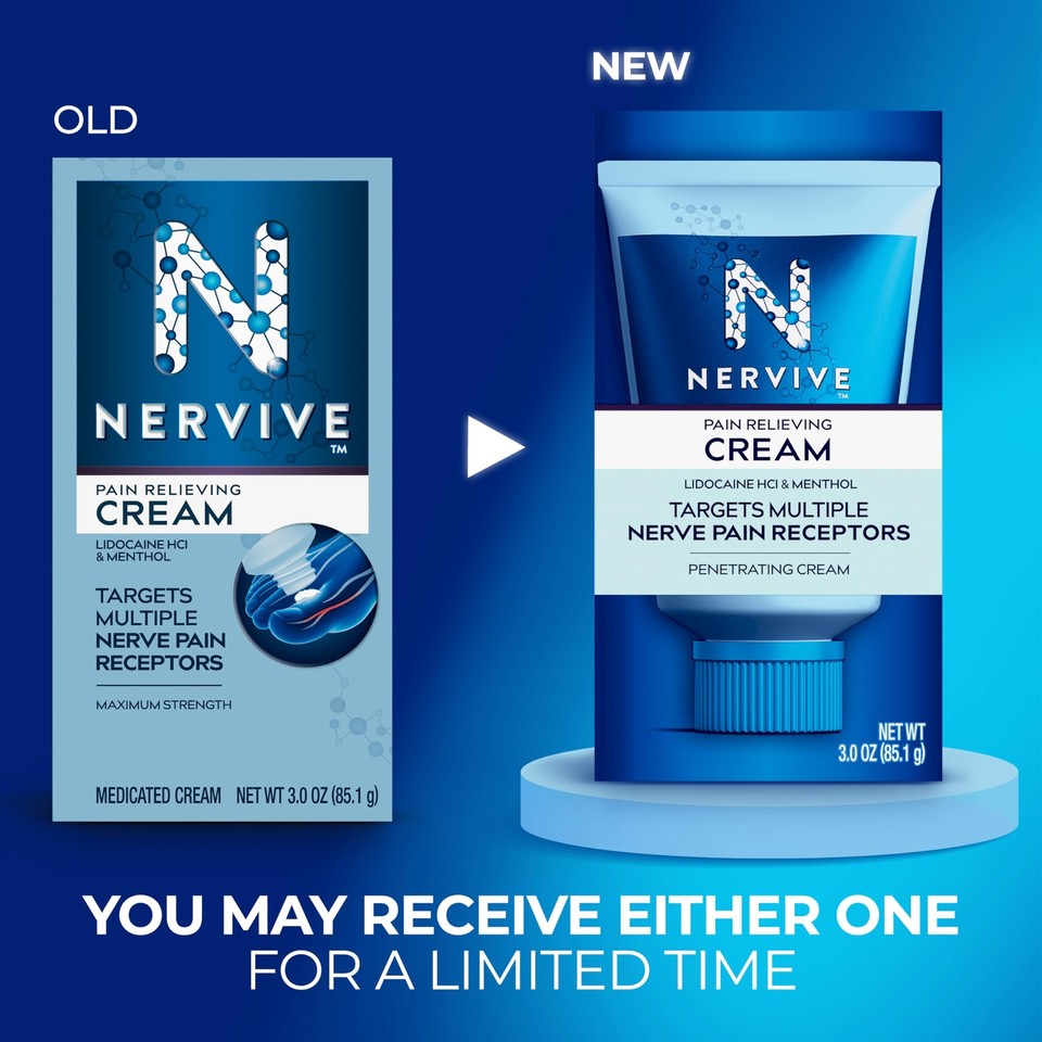 Nervive Nerve Care Pain Relieving Cream Max Strength NonGreasy Topical