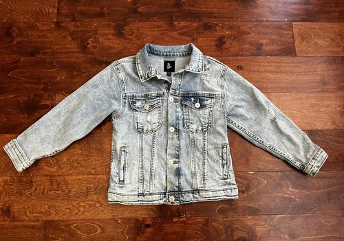 Girls Preppy Oversized Jacket Art Class Blue Denim Size Small 6-6x - Picture 4 of 7